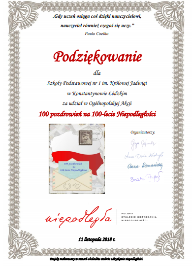 Dziękujemy i gratulujemy...